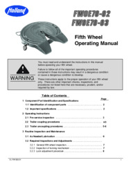 Operating Manual Fifth Wheels - FW70