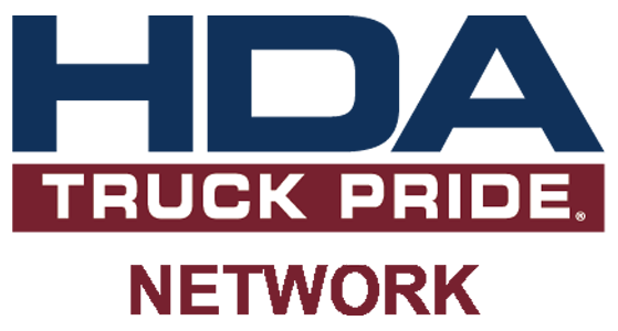Logo reading "HDA Truck Pride Network" with bold lettering.